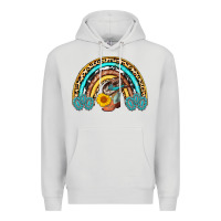 Dove Grey cowboy boots and hat rainbow Premium Hoodie - AdoDesignShop