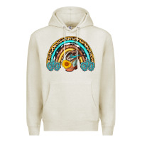 Oatmeal Heather cowboy boots and hat rainbow Premium Hoodie - AdoDesignShop