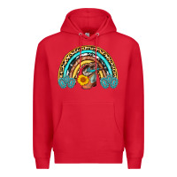 Red cowboy boots and hat rainbow Premium Hoodie - AdoDesignShop