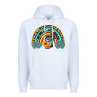 White cowboy boots and hat rainbow Premium Hoodie - AdoDesignShop