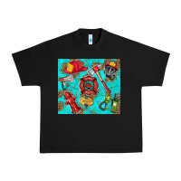 Black firefighter elementary Urban Heavy Tee - HRA Design Shop