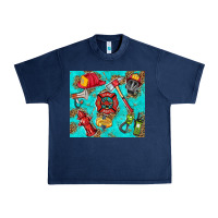 Navy firefighter elementary Urban Heavy Tee - HRA Design Shop