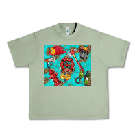 Oil Green firefighter elementary Urban Heavy Tee - HRA Design Shop