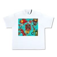 White firefighter elementary Urban Heavy Tee - HRA Design Shop