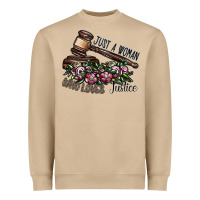 Mushroom just a woman who loves justice Heavyweight Sweatshirt - SublimationCraftShop