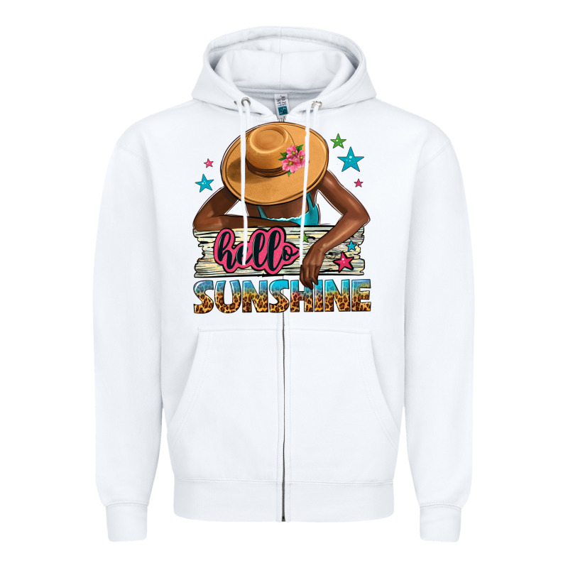 Hello Sunshine Zipper Hoodie by NancyCooperArtShop | Teevron