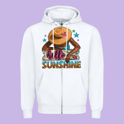 Hello Sunshine Zipper Hoodie Designed By Nancycooperartshop