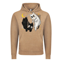 Vintage Coffee Ghost Cats with Balance Halloween Vintage Hoodie - texasbilliewilder
