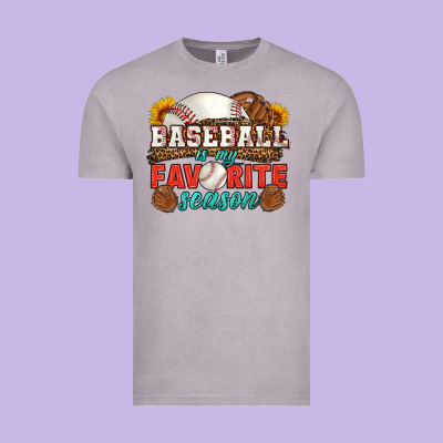Baseball Is My Favorite Season Vintage Tee Designed By Hra Design Shop