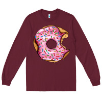 Burgundy pink strawberry donut Long Sleeve Tee - AdoDesignShop