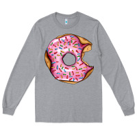 Heather Grey pink strawberry donut Long Sleeve Tee - AdoDesignShop