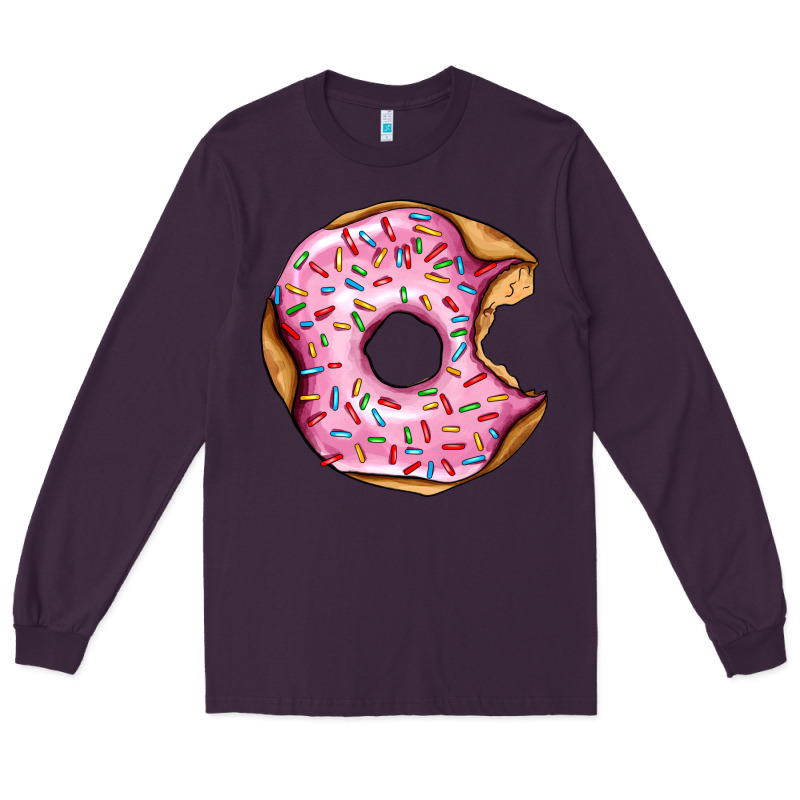 Pink Strawberry Donut Long Sleeve Tee by AdoDesignShop | Teevron