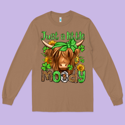 Just A Little Moody St Patricks Day Long Sleeve Tee Designed By Jasminsmagicworld