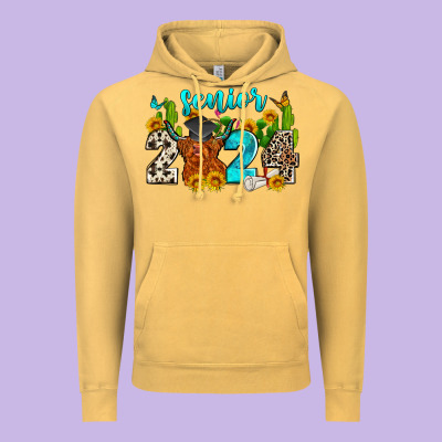 Senior 2024 Cow Vintage Hoodie Designed By Zillion Design Studio