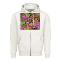 Oatmeal Heather mardi gras carnival masks and fleur de lis Zipper Hoodie - Jasminsmagicworld