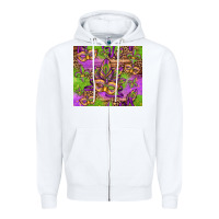 White mardi gras carnival masks and fleur de lis Zipper Hoodie - Jasminsmagicworld