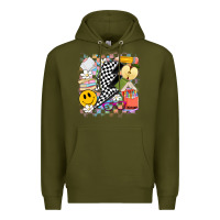 Army Green retro teacher Premium Hoodie - Artiststas
