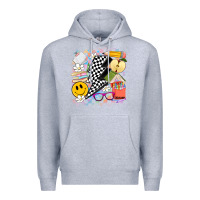 Heather Grey retro teacher Premium Hoodie - Artiststas