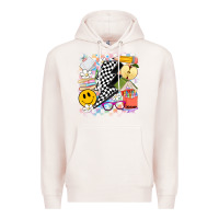 Pale Pink retro teacher Premium Hoodie - Artiststas
