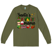 Army Green santa's favorite mama Long Sleeve Tee - AdoDesignShop