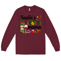 Burgundy santa's favorite mama Long Sleeve Tee - AdoDesignShop