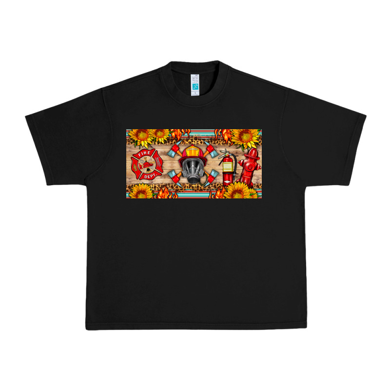 Firefighter Air Mask Sunflower And Elementary License Plate Urban Heavy Tee by HRA Design Shop | Teevron