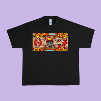 Firefighter Air Mask Sunflower And Elementary License Plate Urban Heavy Tee Designed By Hra Design Shop