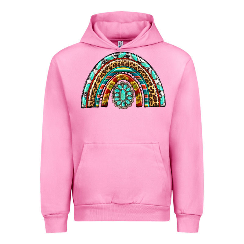 Western Rainbow With Leopard And Gemstone Urban Hoodie by texasbilliewilder | Teevron