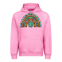Fuchsia Pink Western Rainbow with Leopard and Gemstone Urban Hoodie - texasbilliewilder