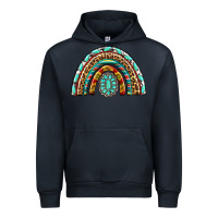Navy Western Rainbow with Leopard and Gemstone Urban Hoodie - texasbilliewilder