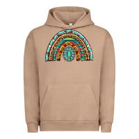 Pigment Burro Western Rainbow with Leopard and Gemstone Urban Hoodie - texasbilliewilder