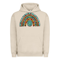 Pigment French Oak Western Rainbow with Leopard and Gemstone Urban Hoodie - texasbilliewilder