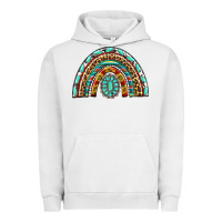 Pigment Lunar Rock Western Rainbow with Leopard and Gemstone Urban Hoodie - texasbilliewilder