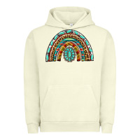 Pigment Pistachio Western Rainbow with Leopard and Gemstone Urban Hoodie - texasbilliewilder