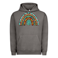 Pigment Tornado Western Rainbow with Leopard and Gemstone Urban Hoodie - texasbilliewilder