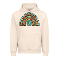 Sandshell Western Rainbow with Leopard and Gemstone Urban Hoodie - texasbilliewilder