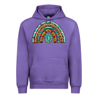 Tulip Western Rainbow with Leopard and Gemstone Urban Hoodie - texasbilliewilder