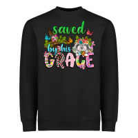Black Saved by his grace Heavyweight Sweatshirt - Neo Western