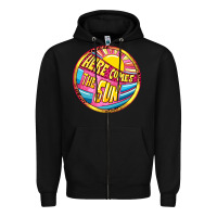 Black Here comes the sun Zipper Hoodie - NancyCooperArtShop