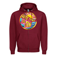 Burgundy Here comes the sun Zipper Hoodie - NancyCooperArtShop