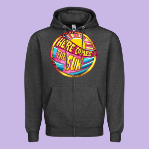 Here Comes The Sun Zipper Hoodie Designed By Nancycooperartshop