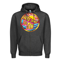 Charcoal Heather Here comes the sun Zipper Hoodie - NancyCooperArtShop