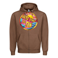 Chestnut Here comes the sun Zipper Hoodie - NancyCooperArtShop