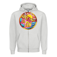 Dove Grey Here comes the sun Zipper Hoodie - NancyCooperArtShop