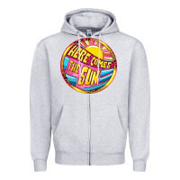 Heather Grey Here comes the sun Zipper Hoodie - NancyCooperArtShop
