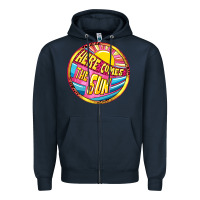 Navy Here comes the sun Zipper Hoodie - NancyCooperArtShop