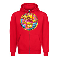 Red Here comes the sun Zipper Hoodie - NancyCooperArtShop