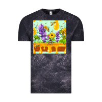 Cloud Black honeydrip bee lavender daisy sunflower seamless pa Vintage Tee - FaDigitalArtStudio