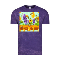 Cloud Purple honeydrip bee lavender daisy sunflower seamless pa Vintage Tee - FaDigitalArtStudio