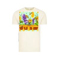 Vintage Arctic honeydrip bee lavender daisy sunflower seamless pa Vintage Tee - FaDigitalArtStudio